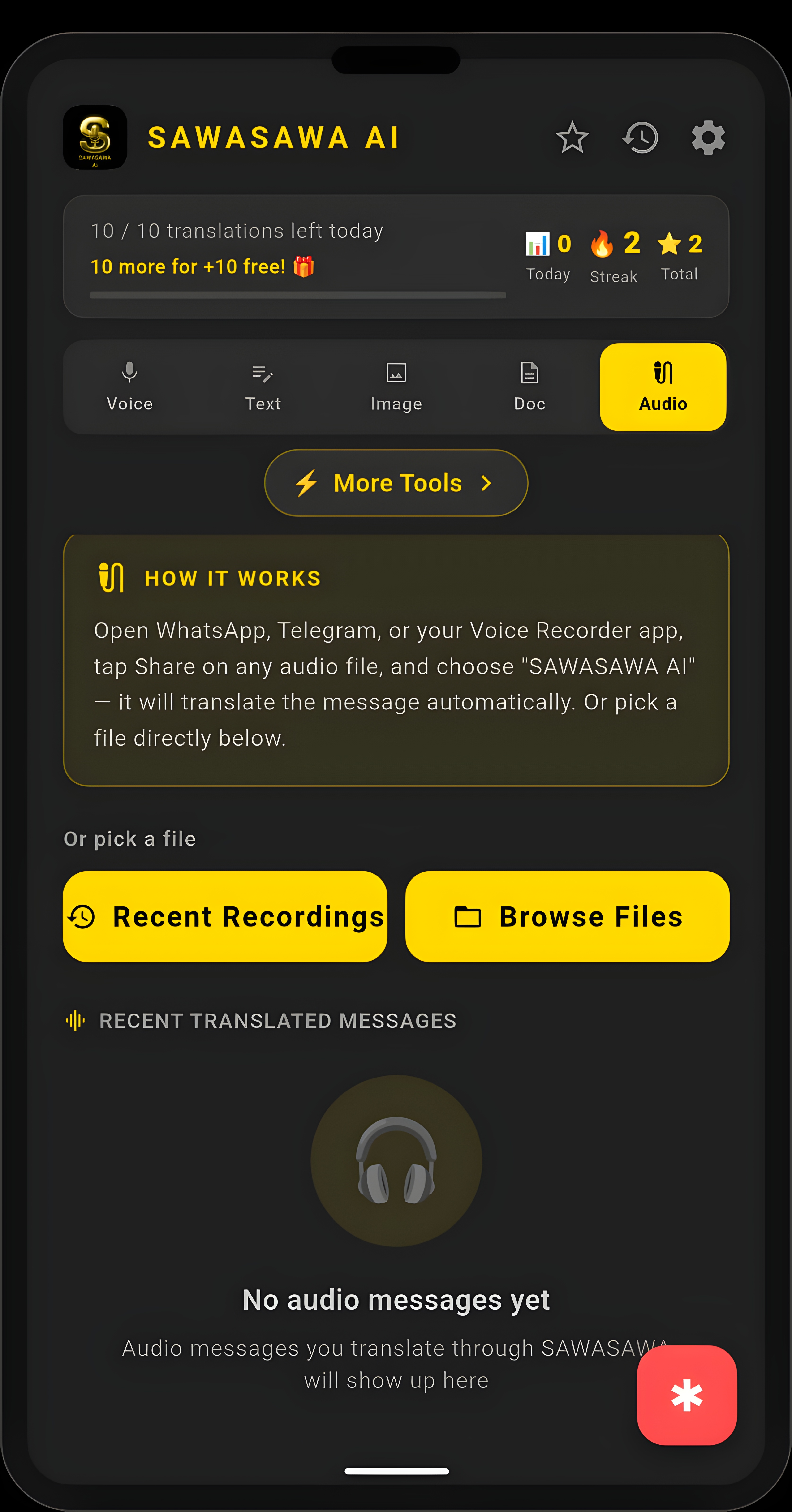 SAWASAWA AI audio and WhatsApp voice note translation