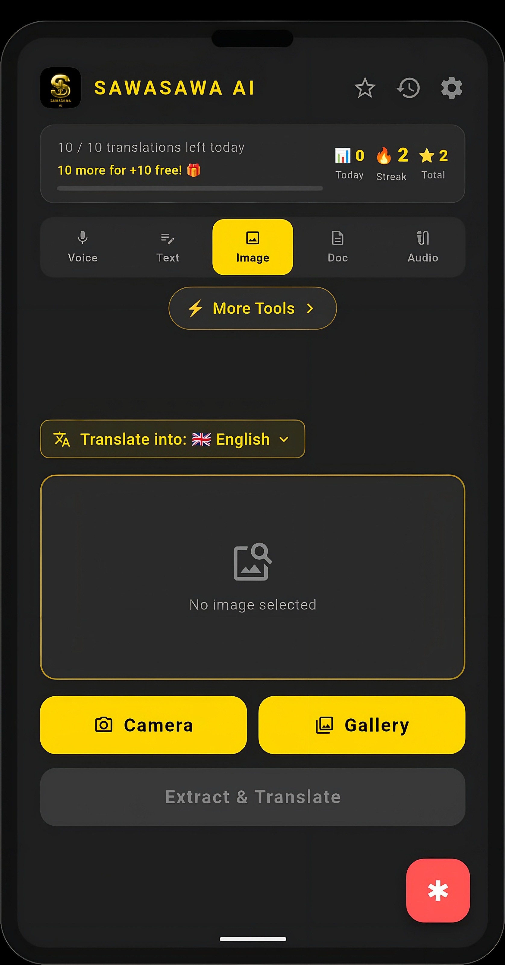 SAWASAWA AI image translation, point your camera to translate